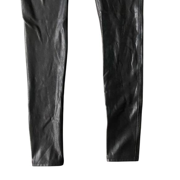 Spanx Faux Leather Leggings High Waisted Smoothing Sleek Black Size Small - Picture 5 of 9